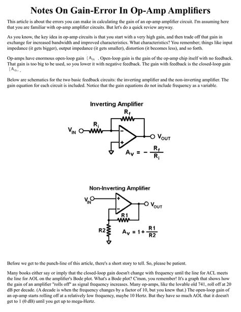 Op Gain Error Analysis