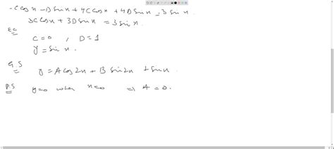 Solve The Equation D2 Y D X23 Sinx 4 Y Given That Y0 At X0