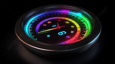 Colorful Speedometer Icon In D Illustration Of Measuring Speed