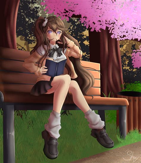 Anime Sitting On Bench