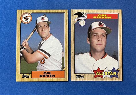 1987 Topps Cal Ripken 784 All Star 609 Baseball Cards Orioles Sharp