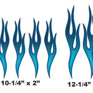 Motorcycle Hot Rod Flame Vinyl Decals 6pc Set Airbrushed Edition Blueberry For Harley