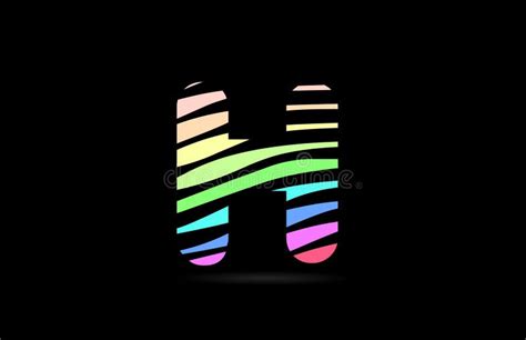 Rainbow H Alphabet Letter Stripes Logo Icon Design Stock Vector