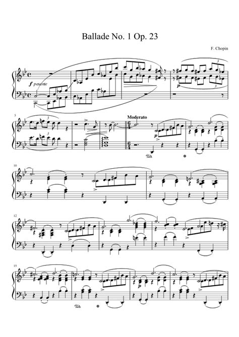 Chopin Ballade No Op In G Minor Arr Public Domain By Fr D Ric