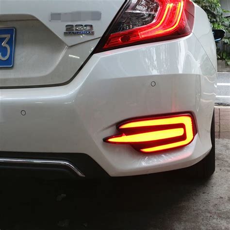 Car Flashing 2pcs For Honda Civic 2016 2017 LED DRL Rear Bumper Tail