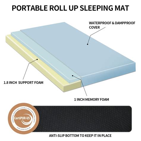 Snapklik Memory Foam Camping Mattress Pad Portable Sleeping Pad