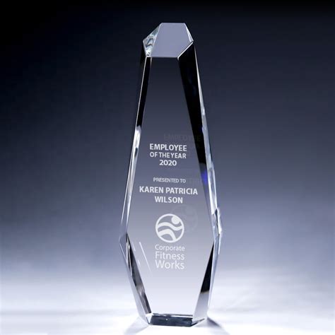 Crystal Hexagon Tower Award Hexagonal Crystal Tower Trophy Award