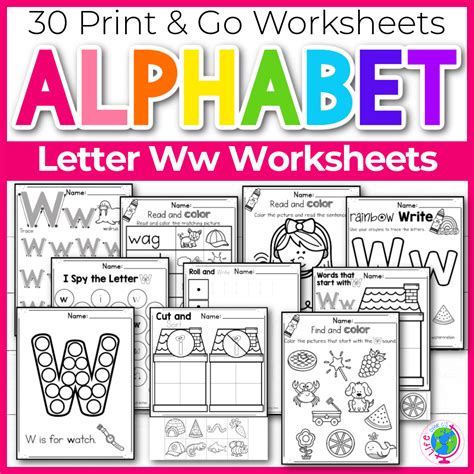 Alphabet Worksheets Letter W Life Over C S Club