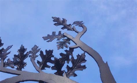 Gate With Oak Tree Leaves JDR Metal Art Unsmushed Copy Custom