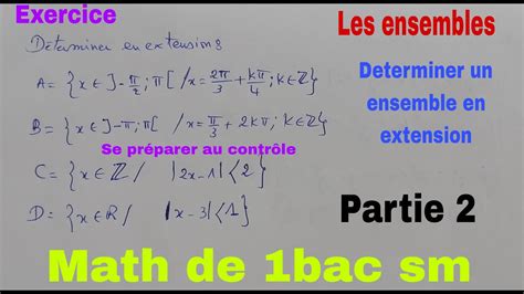 Les Ensembles Math De Bac Sm Ensemble En Extension Youtube