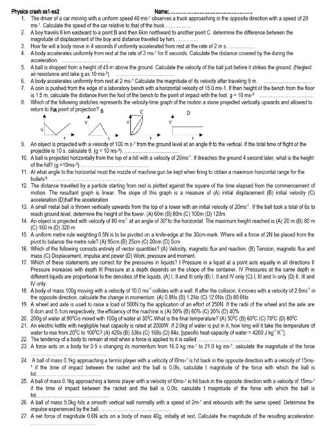 Physics Crash Ss1 To Ss2 Pdf Waves Voltage