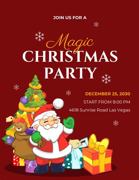 Magic Christmas Party Flyer Template Venngage