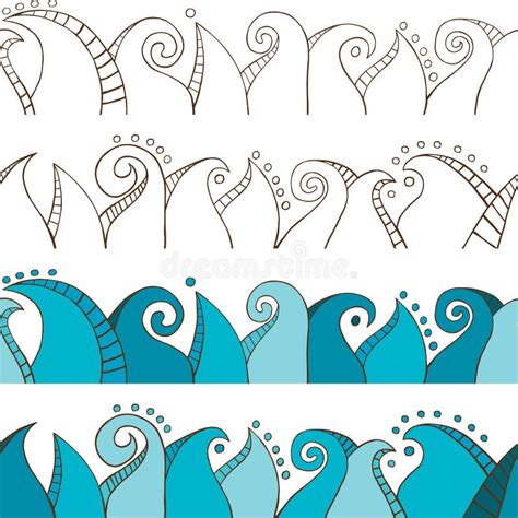 Seamless Doodle Border stock vector. Illustration of design - 24076034