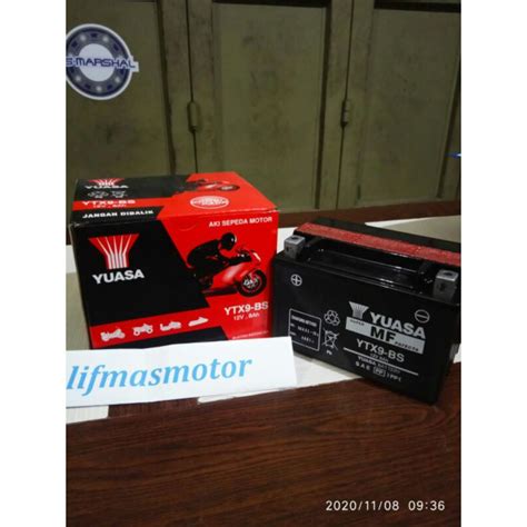 Jual AKI ACCU YUASA KAWASAKI NINJA 250 CC 4 TAK AKI YTX9BS Shopee