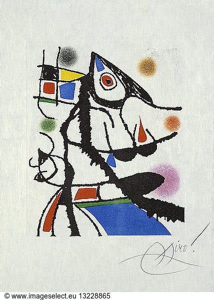 Surrealist Style Lithograph Circa 1965 By Spanish Artist Joan Miro