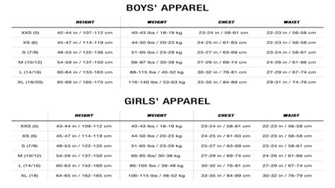 North Face Girls Size Chart Find The Perfect Fit Sizechartly