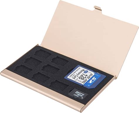 【未使用】boxmaster Sdカード マイクロsdカード ケース アルミケース Sd 1枚 Microsd 8枚 収納 ゴールド の