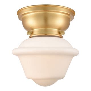 Aditi Small Oxford 1 Light Flush Mount In Satin Gold Traditional