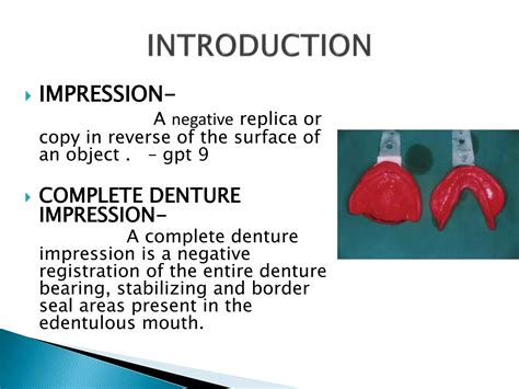 Impression Techniques In Complete Denture Ppt