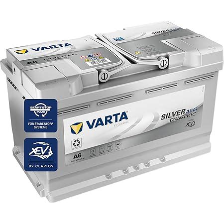 Varta Sylver Dynamic Agm Start Stopp Xev Ah A Amazon De Auto