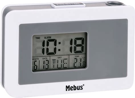 MEBUS 42426 Quarz Wecker Mit Projektion Digital Temperatur Bei