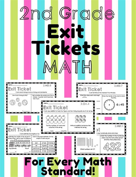 2nd Grade Math Exit Tickets Exit Slips All Math Standards Back To