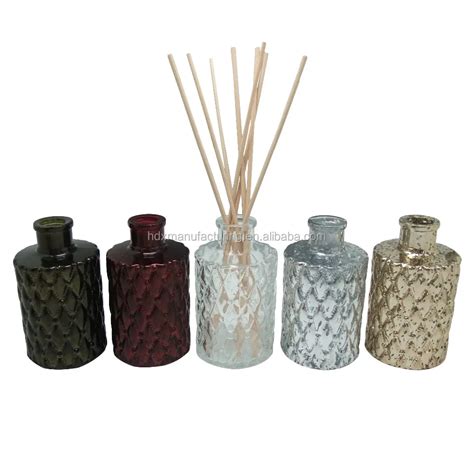 5oz Custom Made Decorative Empty Colored Mercury Glass Bottles Reeds