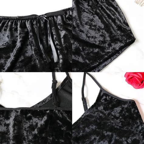 Sexy Lingerie Set Velvet Sleepwear Womens Pajama Set Sexy Temptation