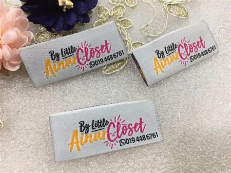 Wholesale Custom Brand Name Logo Tag High Density Damask Clothing Woven