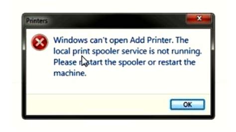 Windows Can T Open Add Printer The Local Print Spooler Service Is Not