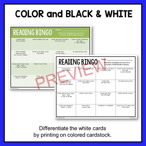 Reading Bingo Cards - Library Reading Challenge - Classroom + Library ...