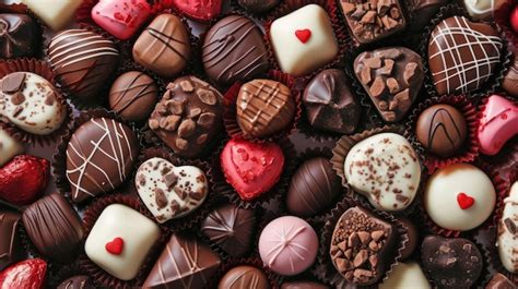 Premium Photo | A box of valentines chocolate sweets in different ...