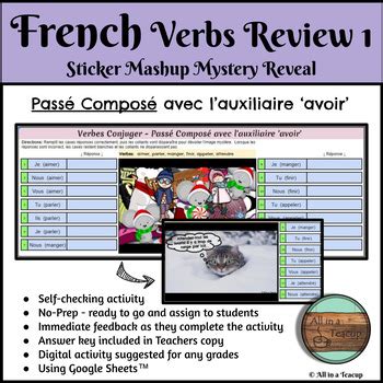 Winter French Verbs Pass Compos Aux Avoir Review Mystery Reveal