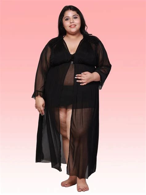 Plus Size Hot Three Piece Velvet Bikini Set With Robe B52K T18K R3K