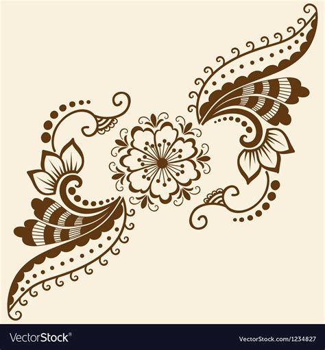 Ethnic Mehndi Floral Pattern Royalty Free Vector Image