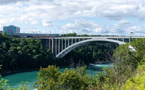 Niagara River Rainbow Bridge. the International Border between Canada ...