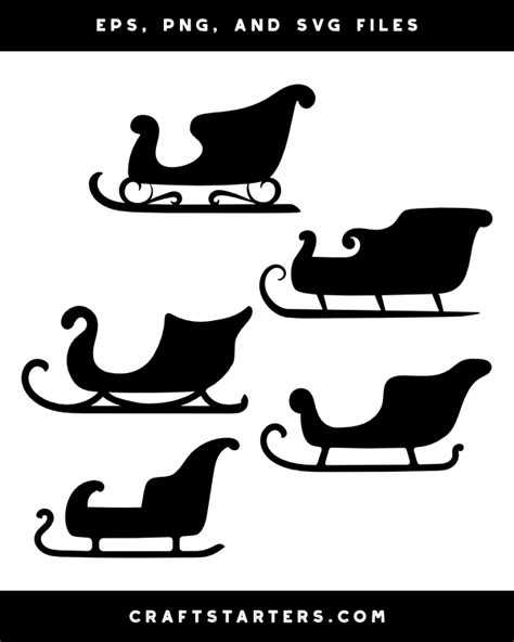 Santa Sleigh Silhouette Clip Art