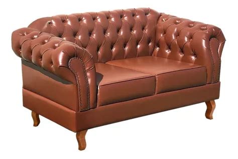 Sof Cl Sico Flirt Dom Pedro Chesterfield Retro Color Caramelo