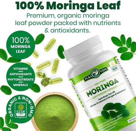 Moringa Capsules By Pura Vida Moringa Organic Moringa Powder