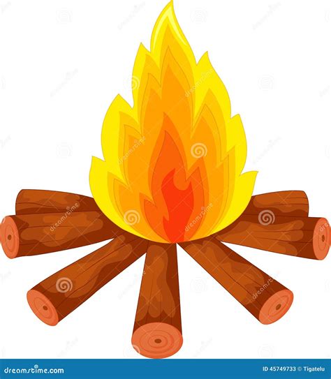 Cartoon A Campfire On White Stock Vector Illustration Of Gather