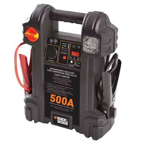 Cargador Arrancador Con Compresor Y Luz Led Black Decker JS500 500A