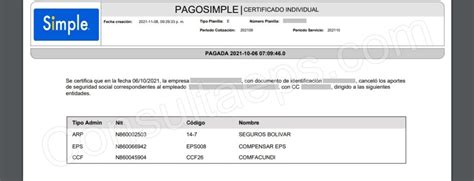 Pago Simple Liquidación y pago de la planilla PILA en línea