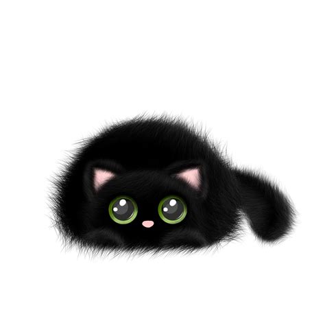 Черная кошка PNG, Черная кошка клипарт, Пушистый PNG, Пушистый клипарт ...