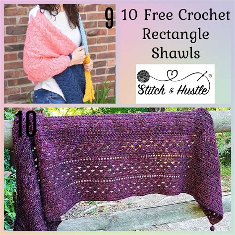 Crochet Rectangle Shawls Free Pattern Round Up Stitch Hustle