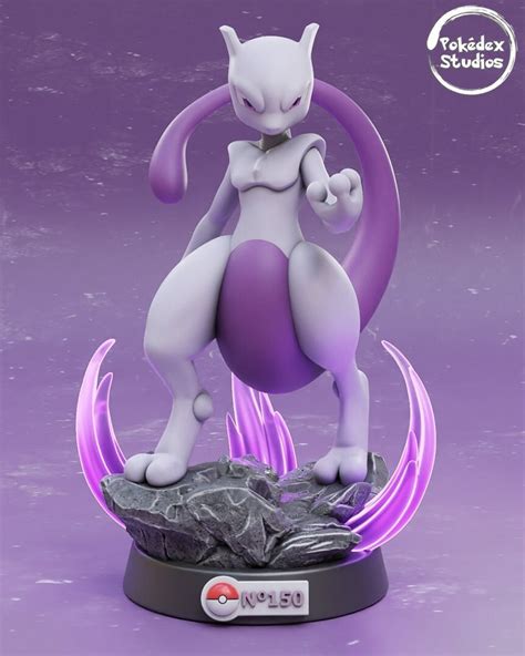 Mewtwo STL Pokedex Studios Pokemon STL Fan Art Fichier Etsy France