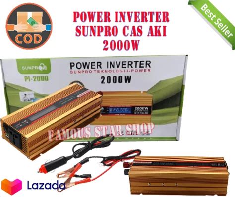 TERMURAH Power Inverter DC To AC 2000W Power Inverter Sunpro