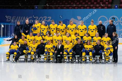 Swedens Womens Hockey Team Poses Team Editorial Stock Photo Stock