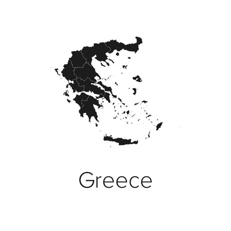 Premium Vector Greece Map Vector Illustration Silhouette Outline