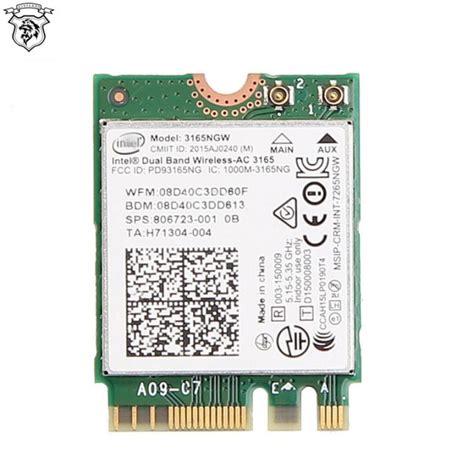 Intel 3165 Dual Band Wireless-AC 3165ngw + Bluetooth 4.0 Ngff 802.11AC ...