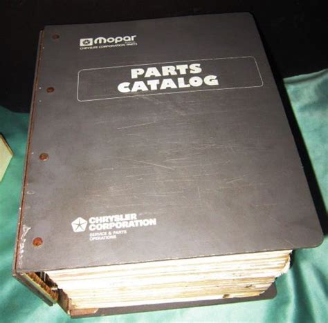 Buy 1987 Mopar Dodge Passenger Car Parts Book Manual Catalog In